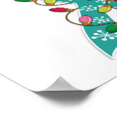 Ovarian Cancer Christmas Lights Ribbon ポスター (角)
