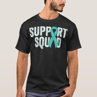 Ovarian Cancer Support Squad  Teal Awareness Ribbo Tシャツ