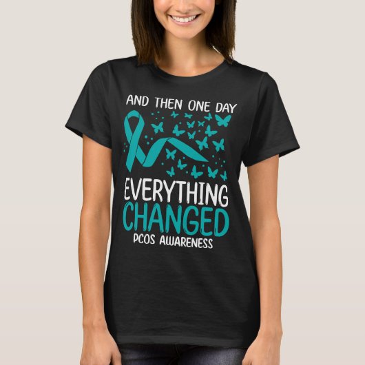 Ovary Warrior Ribbon Fighter PCOS Awareness Tシャツ (正面)