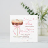 ove Is Brewing Bridal Shower Coffee Martini Theme 招待状 (スタンド正面)