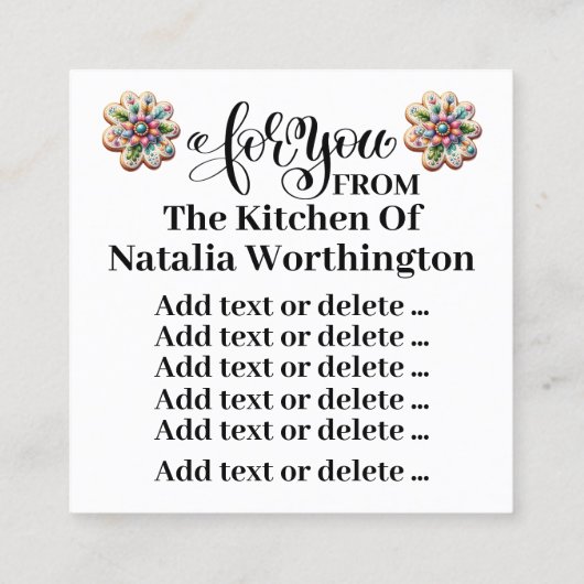 OvenプロファイルカードバージョンからLovin' スクエア名刺 (裏面)