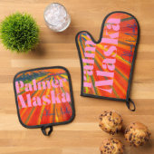 Oven Mit and Pot Holder Set 鍋つかみ&鍋敷きセット (トップダウン)