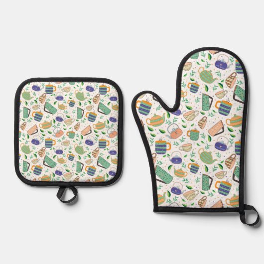 Oven Mitt and Pot Holders 鍋つかみ&鍋敷きセット (正面)