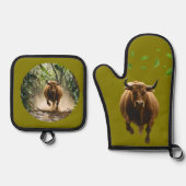 Oven Mitt and Pot Holders 鍋つかみ&鍋敷きセット (正面)