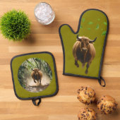 Oven Mitt and Pot Holders 鍋つかみ&鍋敷きセット (トップダウン)