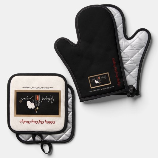 Oven Mitt and Pot Holders 鍋つかみ&鍋敷きセット (正面/裏面)