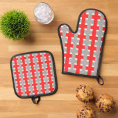 Oven Mitt and Pot Holders 鍋つかみ&鍋敷きセット (トップダウン)