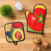 Oven Mitt and Pot Holders 鍋つかみ&鍋敷きセット (トップダウン)