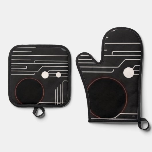 Oven Mitt and Pot Holders 鍋つかみ&鍋敷きセット (正面)