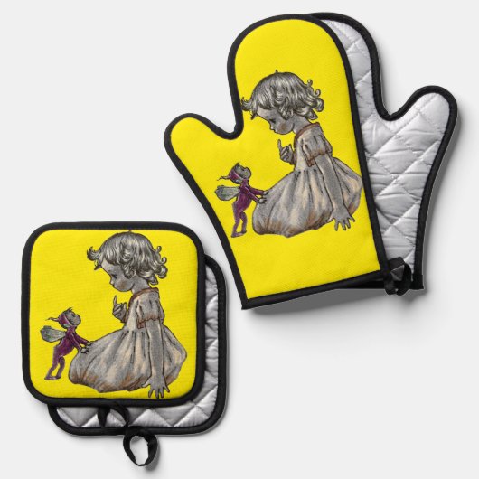 Oven Mitt and Pot Holders 鍋つかみ&鍋敷きセット (正面/裏面)