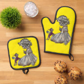 Oven Mitt and Pot Holders 鍋つかみ&鍋敷きセット (トップダウン)