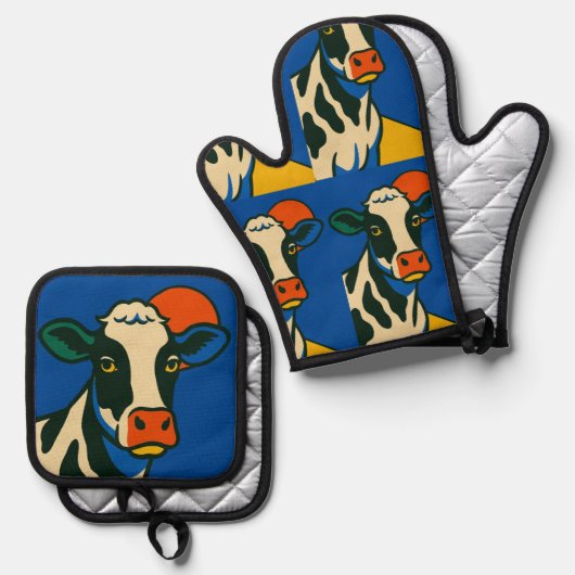 Oven Mitt and Pot Holders 鍋つかみ&鍋敷きセット (正面/裏面)