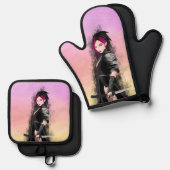 Oven Mitt and Pot Holders 鍋つかみ&鍋敷きセット (正面/裏面)