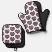 Oven Mitt and Pot Holders 鍋つかみ&鍋敷きセット (正面/裏面)