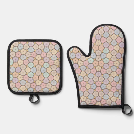Oven Mitt and Pot Holders 鍋つかみ&鍋敷きセット (正面)