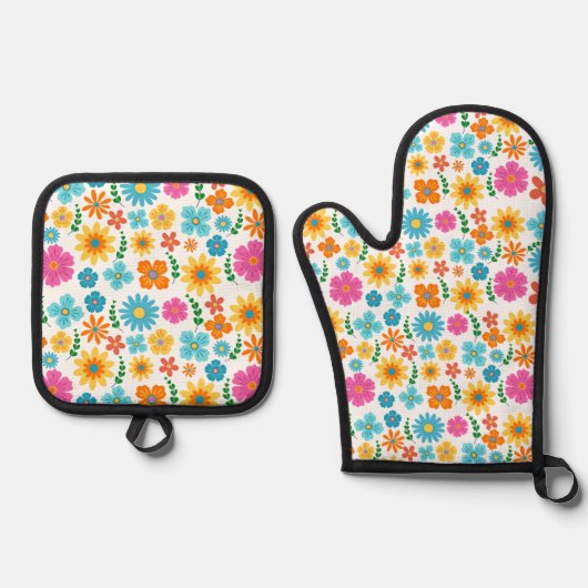 Oven Mitt and Pot Holders 鍋つかみ&鍋敷きセット (正面)