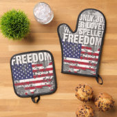 Oven Mitt and Pot Holders 鍋つかみ&鍋敷きセット (トップダウン)