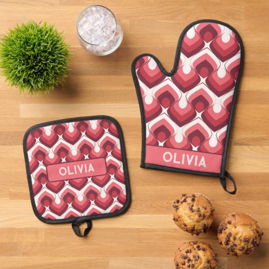 Oven Mitt and Pot Holders 鍋つかみ&鍋敷きセット (トップダウン)