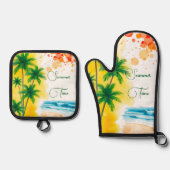 Oven Mitt and Pot Holders 鍋つかみ&鍋敷きセット (正面)