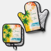 Oven Mitt and Pot Holders 鍋つかみ&鍋敷きセット (正面/裏面)