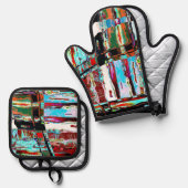 Oven Mitt and Pot Holders – Collapse Reflection 鍋つかみ&鍋敷きセット (正面/裏面)