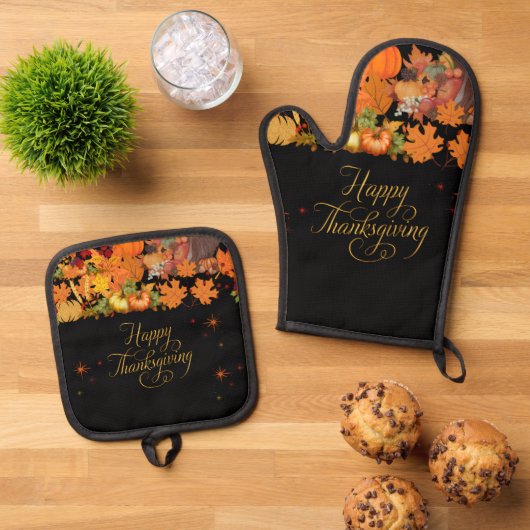 Oven Mitt and Pot Holders Set 鍋つかみ&鍋敷きセット (トップダウン)