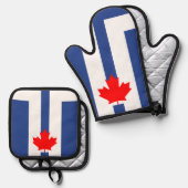 Oven Mitt and Pot Holders, Toronto flag 鍋つかみ&鍋敷きセット (正面/裏面)
