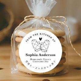 Oven Mitt Minimalist Bakery Product ラウンドシール