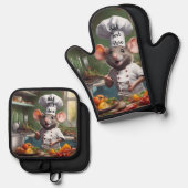 Oven Mitt Pot Holder Set Personalize Chef Mouse 鍋つかみ&鍋敷きセット (正面/裏面)