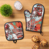 Oven Mitt & Pot Holders – 腐食パルス 鍋つかみ&鍋敷きセット (トップダウン)