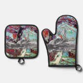 Oven Mitt & Pot Holders – Strata Pulse 鍋つかみ&鍋敷きセット (正面)