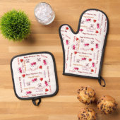Oven Mitt & Pot Holders Valentine's Day Couple 鍋つかみ&鍋敷きセット (トップダウン)