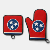 Oven Mitt, Pot Holders with flag of Tennessee 鍋つかみ&鍋敷きセット (正面)