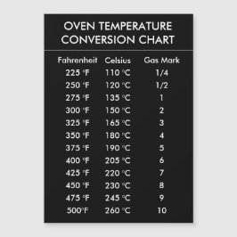 oven temperature conversion chart red
