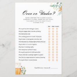 OverまたはUnder Love is Brewingブライダルシャワーゲーム