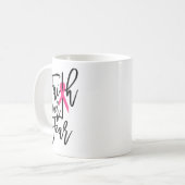 Over Fear Cross Breast Cancer認識度 コーヒーマグカップ (正面左)