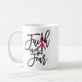 Over Fear Cross Breast Cancer認識度 コーヒーマグカップ (左)