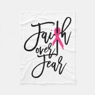 Over Fear Cross Breast Cancer認識度 フリースブランケット