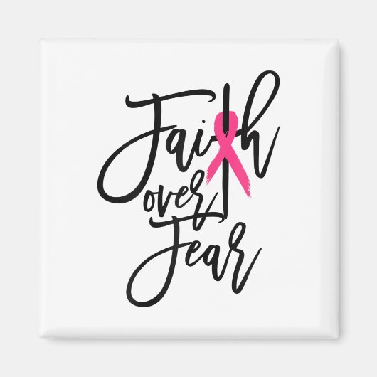 Over Fear Cross Breast Cancer認識度 マグネット (正面)