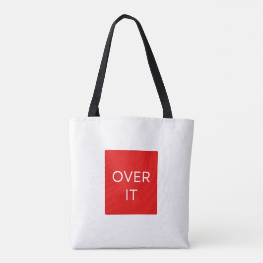 "OVER IT" Statement Graphic Tee Design トートバッグ (裏面)