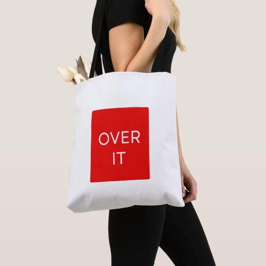 "OVER IT" Statement Graphic Tee Design トートバッグ (クローズアップ)