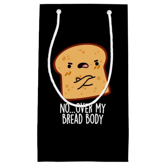 Over My Bread体おもしろいフードプンダークBG スモールペーパーバッグ (正面)