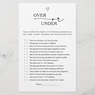 Over or Under Baby Game