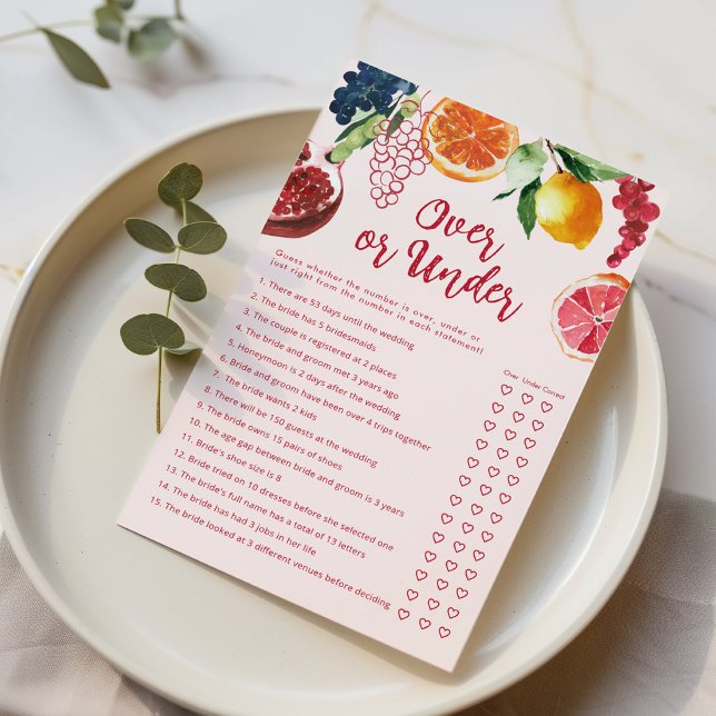 Over or Under Off the Market Bridal Shower game (クリエイターアップロード済み)