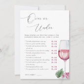Over or Under Vino before Vows Bridal Shower Game 招待状 (正面)