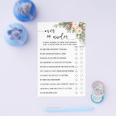 Over or Under Winter Bridal Shower Game Card チラシ (シングル)