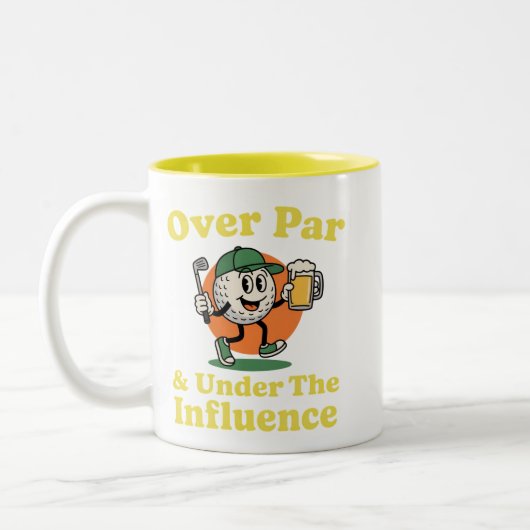 Over Par and Under The Influence Golf Drinking  ツートーンマグカップ (左)