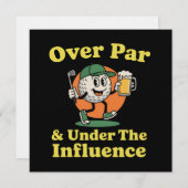 Over Par and Under The Influence Golf Drinking 招待状 (正面/裏面)