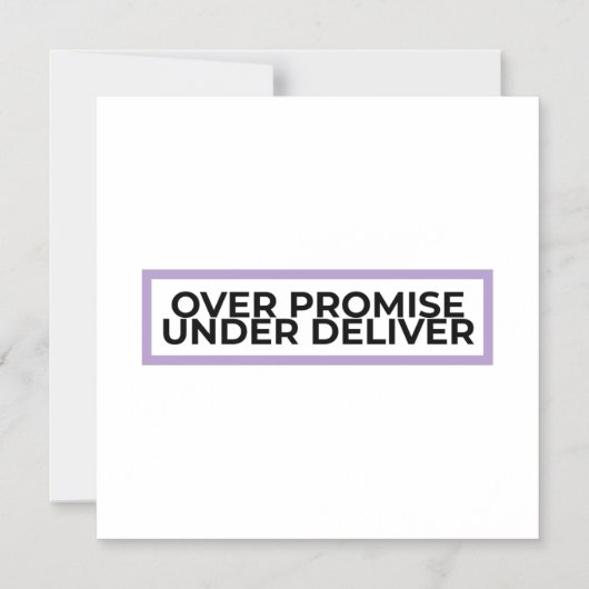 Over Promise Under Deliver Typographic  マグネット招待状 (正面)