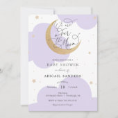 Over the Gold Moon Purple Baby Shower invitation 招待状 (正面)